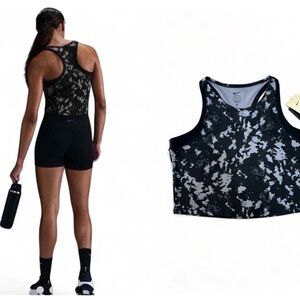 Nike One Top Fitted Crop Tank Racerback Tie Dye Camo Black Womens XL New